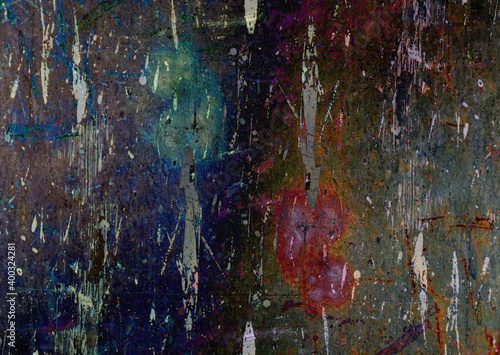 Abstract background, live textured multicolored wallpaper, art print stains paint drips, oil stains and acrylic stains