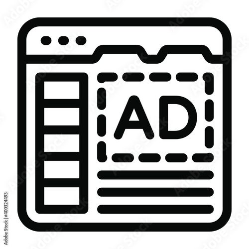  Icon of web ads in modern editable solid design 