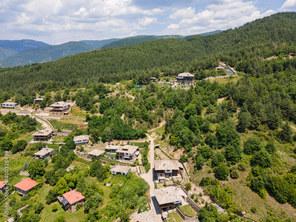 Aerial view of Village of Leshten, Bulgaria