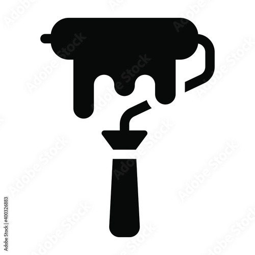 
Paint roller in glyph icon 
