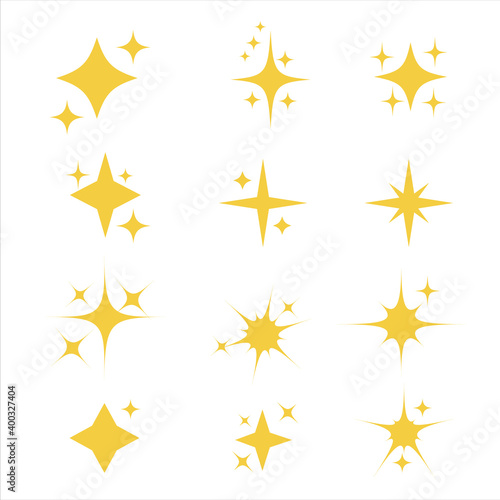 Vector collection of yellow stars. Set of design elements.
