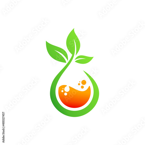 droplet vegan juice fruit logo