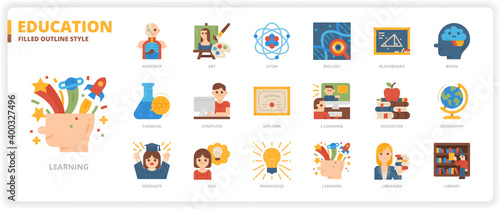 Education icon set