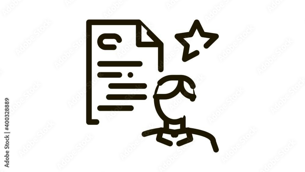 employee cv Icon Animation. black employee cv animated icon on white background employee cv Icon Animation. black employee cv animated icon on white background