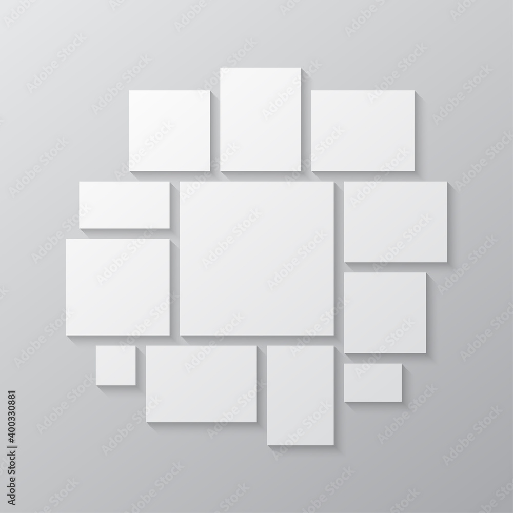 Vector template collage board twelve images, photo Vector template collage board twelve images, photo