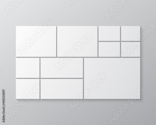 Vector template collage eleven frames or photos
