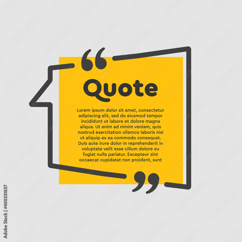 Quote square text with bracket, vector background Quote square text with bracket, vector background
