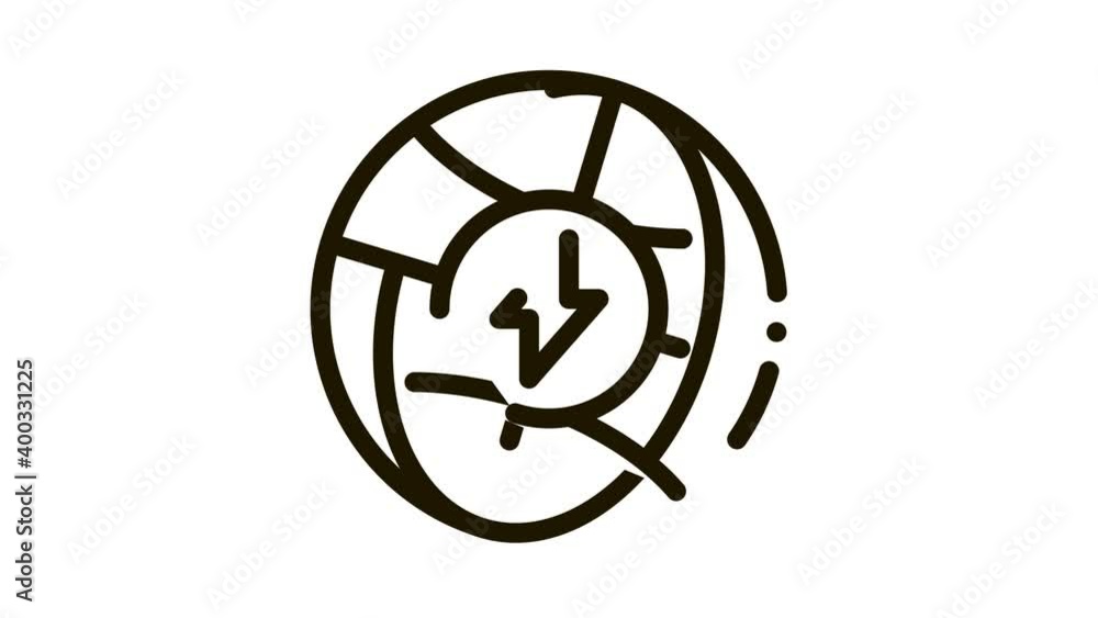 planet energy Icon Animation. black planet energy animated icon on white background planet energy Icon Animation. black planet energy animated icon on white background