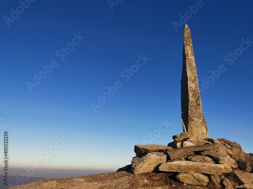 The landscape stone on sky background