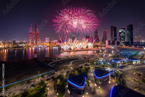 National Day fireworks at Manama, Bahrain on 16th December 2020