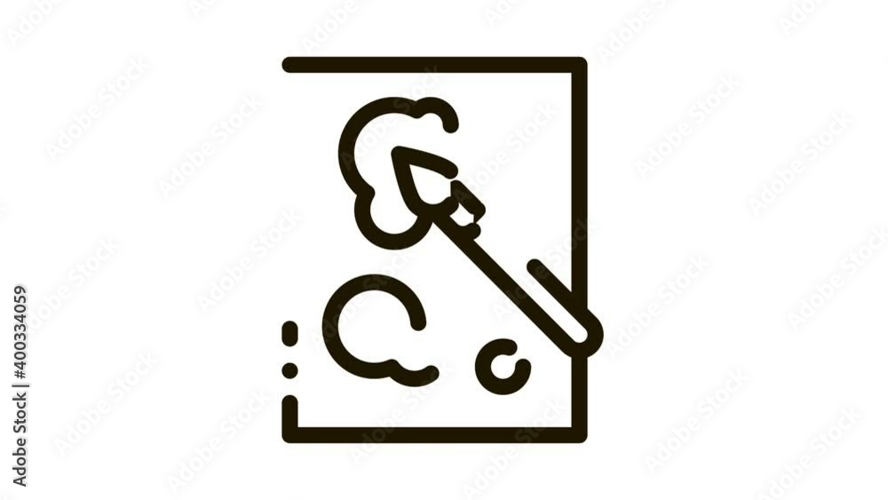 preschool education painting Icon Animation. black preschool education painting animated icon on white background preschool education painting Icon Animation. black preschool education painting animated icon on white background