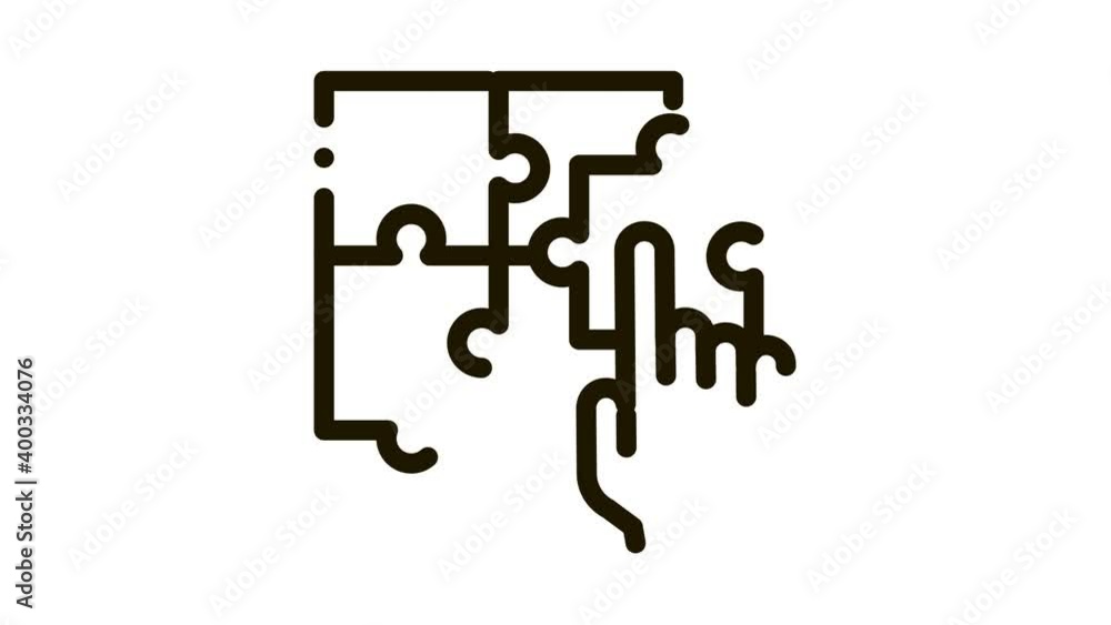puzzle toy Icon Animation. black puzzle toy animated icon on white background puzzle toy Icon Animation. black puzzle toy animated icon on white background