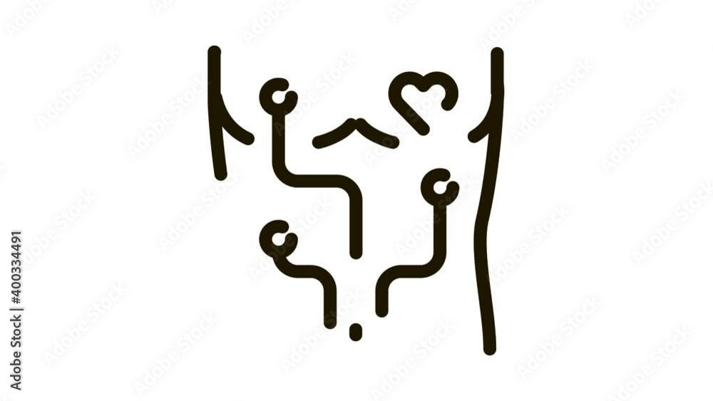 heart examination device Icon Animation. black heart examination device animated icon on white background heart examination device Icon Animation. black heart examination device animated icon on white background