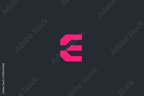 Minimal Modern Abstract Letter E Dark Background Logo Template