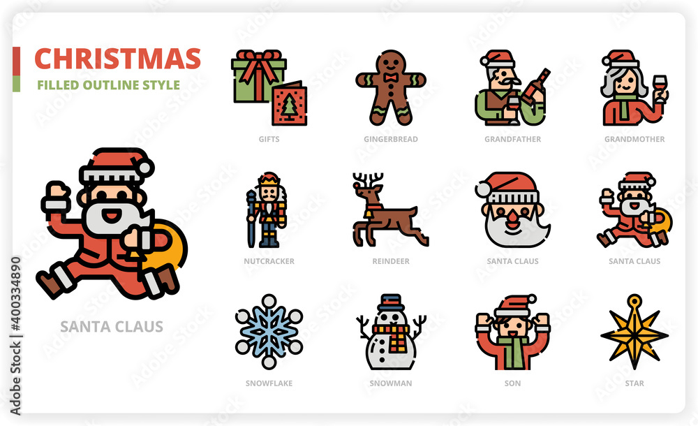 Obraz premium Christmas icon set
