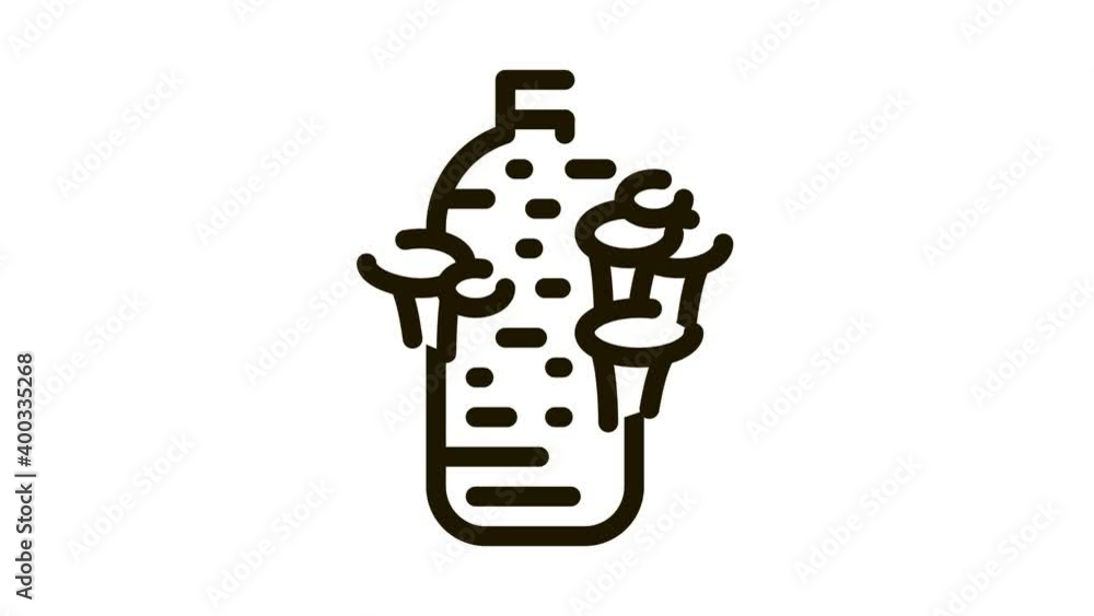 growing mushroom from bag Icon Animation. black growing mushroom from bag animated icon on white background growing mushroom from bag Icon Animation. black growing mushroom from bag animated icon on white background