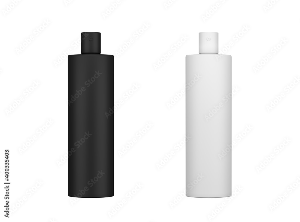 Realistic bottle template for spray container. 3d rendering.