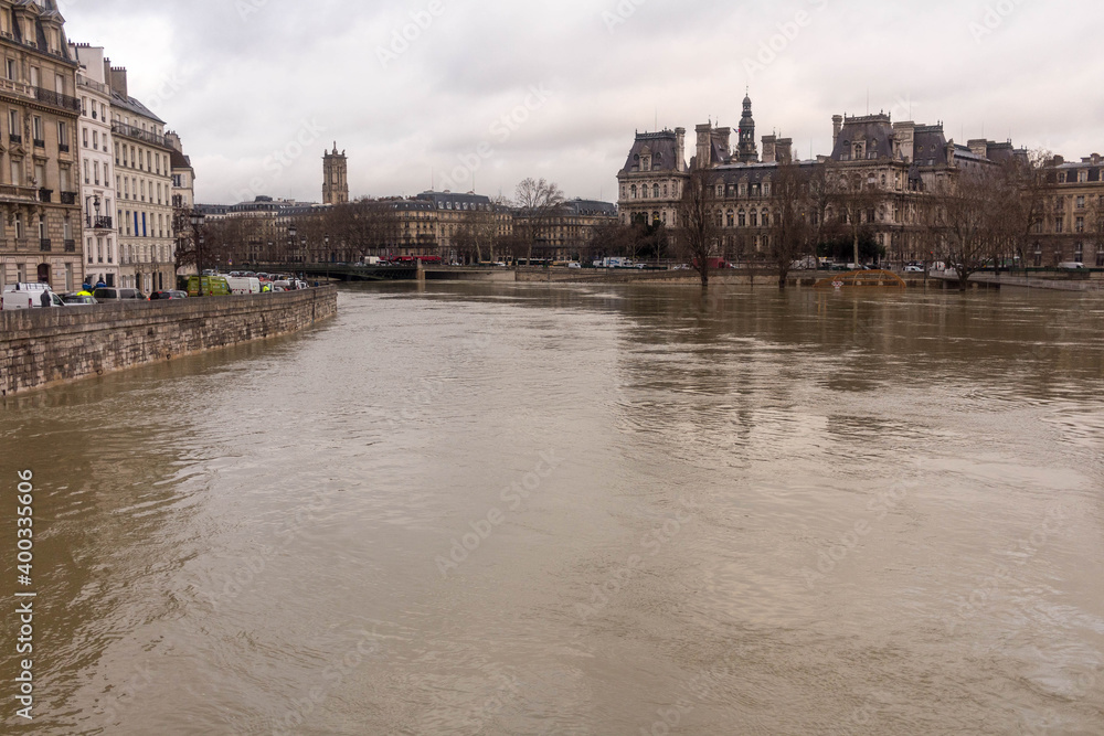 view of the river in paris france
