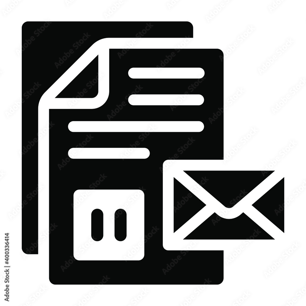 Mail document in editable glyph icon
Mail document in editable glyph icon