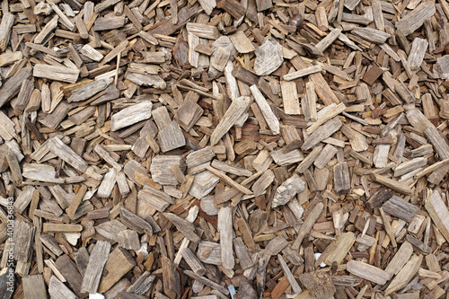 Overhead shot of wood chip texture background © ltyuan
