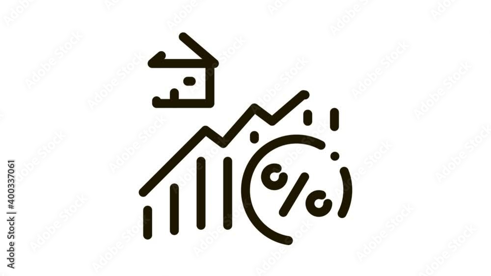 real estate growth infographic Icon Animation. black real estate growth infographic animated icon on white background real estate growth infographic Icon Animation. black real estate growth infographic animated icon on white background