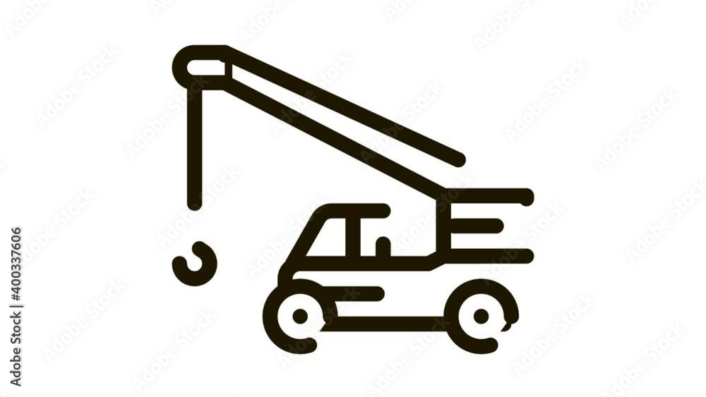 machinery crane Icon Animation. black machinery crane animated icon on white background machinery crane Icon Animation. black machinery crane animated icon on white background