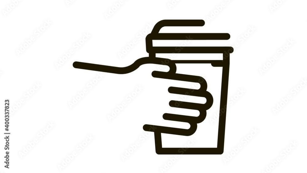 hand holding drink cup Icon Animation. black hand holding drink cup animated icon on white background hand holding drink cup Icon Animation. black hand holding drink cup animated icon on white background