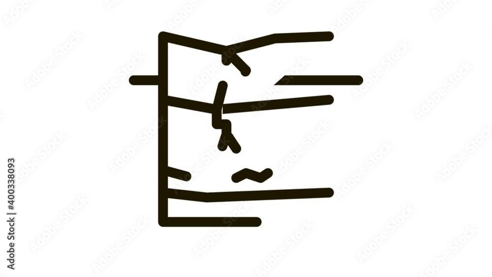 cracked foundation Icon Animation. black cracked foundation animated icon on white background cracked foundation Icon Animation. black cracked foundation animated icon on white background
