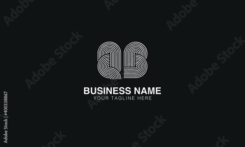 QB Q B initial based abstract modern minimal creative logo vector template image. line art fingerprint  logo
