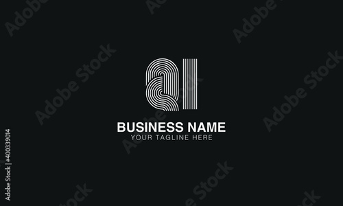 QI Q I initial based abstract modern minimal creative logo vector template image. line art fingerprint  logo
