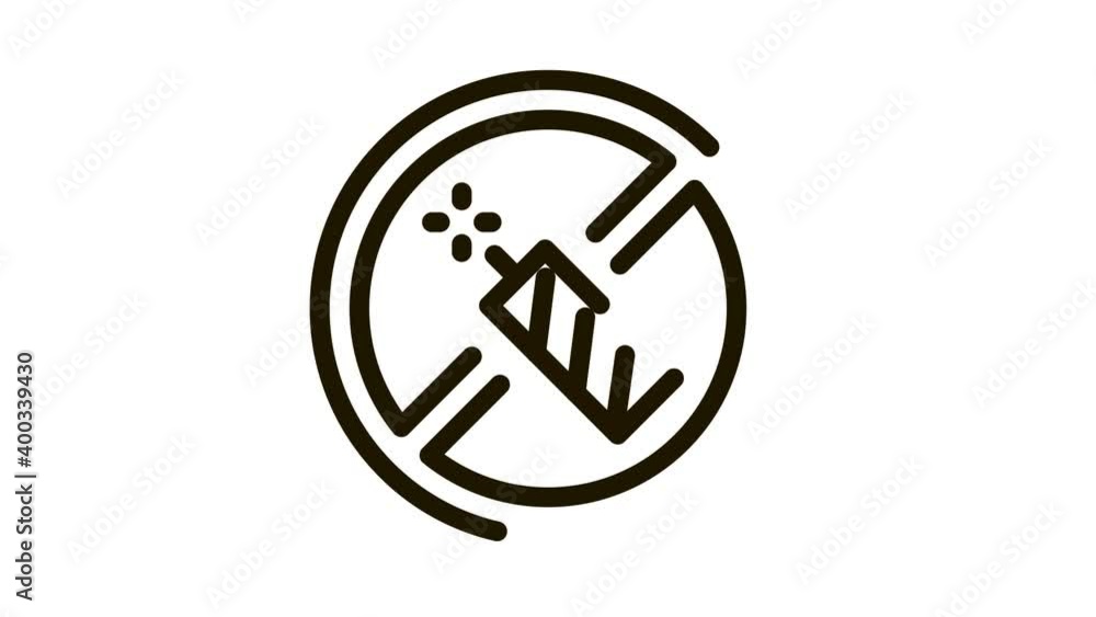 firework crossed out animated icon on white background firework crossed out animated icon on white background