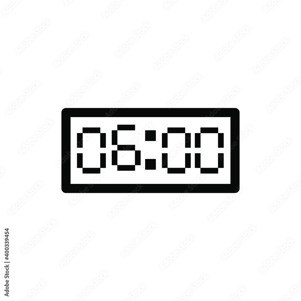 Six o'clock sharp. Vector illustration of a digital clock with digital