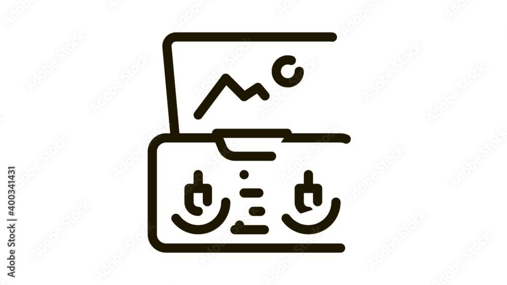 drone smartphone app remote controle Icon Animation. black drone smartphone app remote controle animated icon on white background drone smartphone app remote controle Icon Animation. black drone smartphone app remote controle animated icon on white background