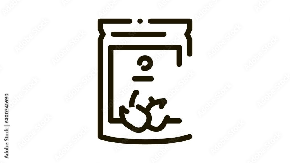 nut package Icon Animation. black nut package animated icon on white background nut package Icon Animation. black nut package animated icon on white background