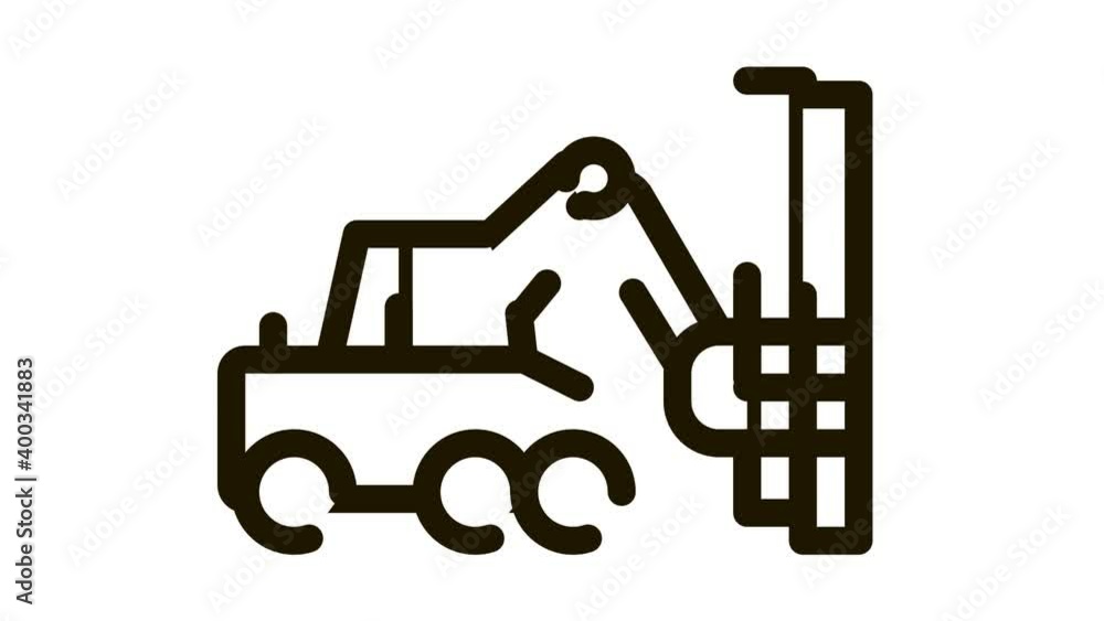 logging machine Icon Animation. black logging machine animated icon on white background logging machine Icon Animation. black logging machine animated icon on white background