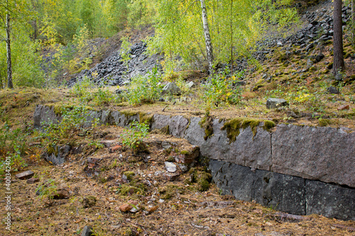 oegbergsaeltet, Historic place with iron mining, Beautiful surrounding and holes of digging, Sweden, Europe photo