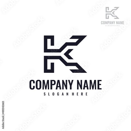 Abstract Letter K Logo Design Template. Creative elegant vector sign design for corporate business identity