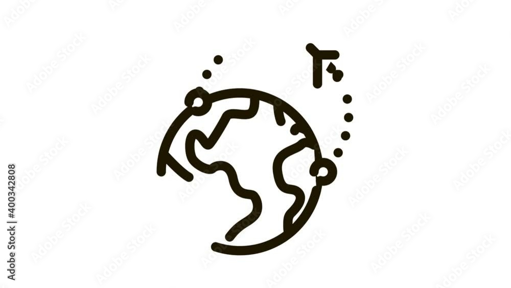 air plane course Icon Animation. black air plane course animated icon on white background air plane course Icon Animation. black air plane course animated icon on white background