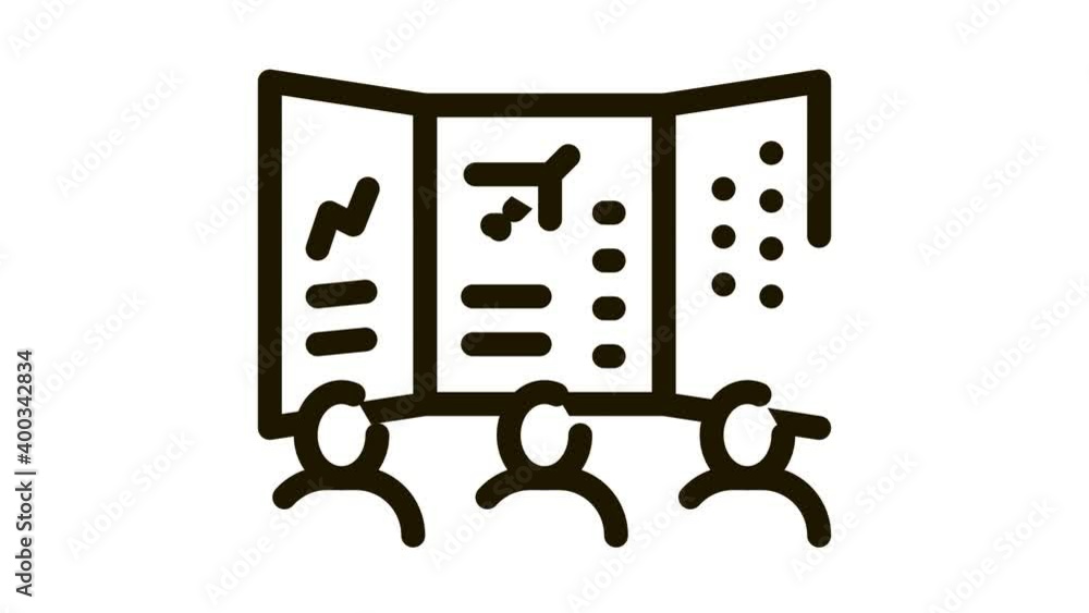 air navigation dispatcher display Icon Animation. black air navigation dispatcher display animated icon on white background