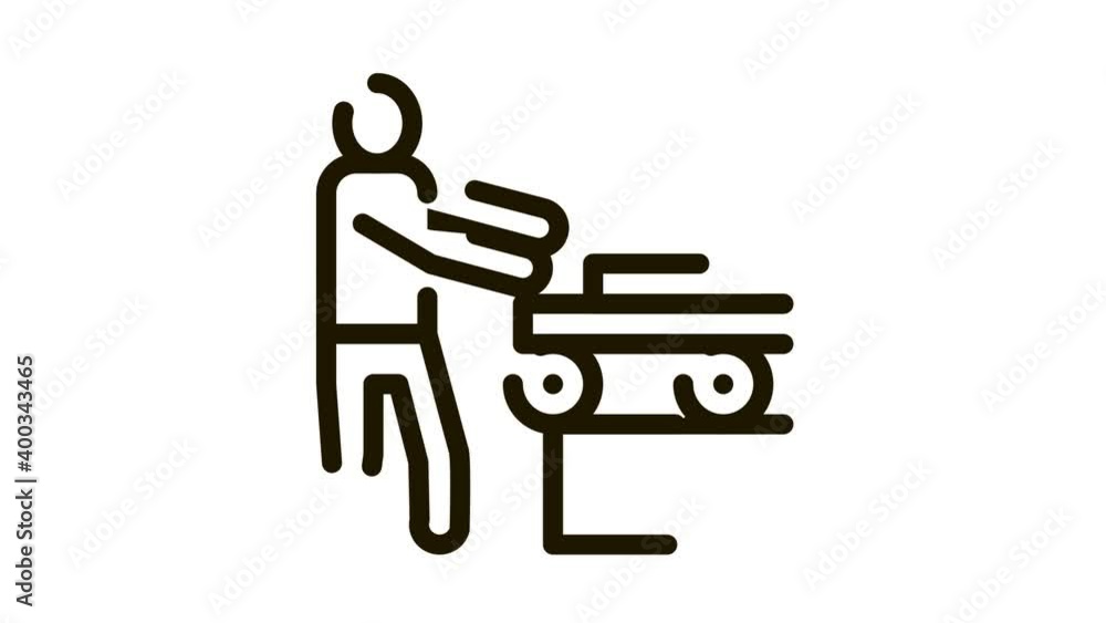 wood material conveyor Icon Animation. black wood material conveyor animated icon on white background wood material conveyor Icon Animation. black wood material conveyor animated icon on white background