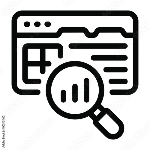 
A modern website analysis solid vector
