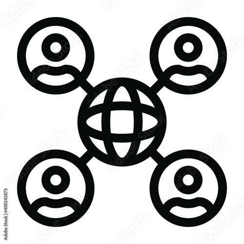 
A trendy sold icon of global team, premium vector
