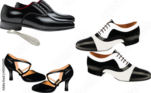elegant men's and women's dance shoes