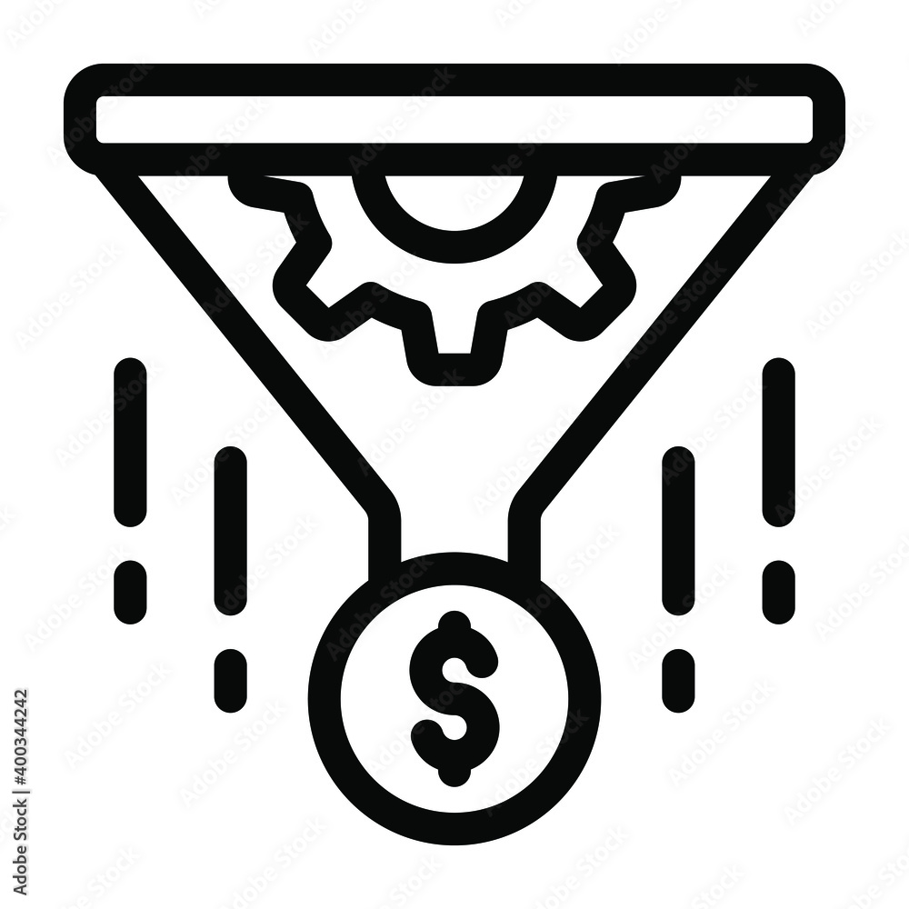 A perfect solid design of a money filtration icon.
A perfect solid design of a money filtration icon.