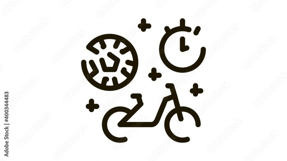 football and bicycle sport time Icon Animation. black football and bicycle sport time animated icon on white background football and bicycle sport time Icon Animation. black football and bicycle sport time animated icon on white background