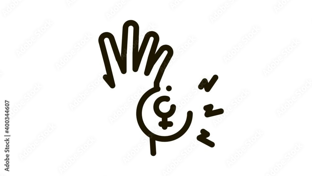 female hand Icon Animation. black female hand animated icon on white background female hand Icon Animation. black female hand animated icon on white background
