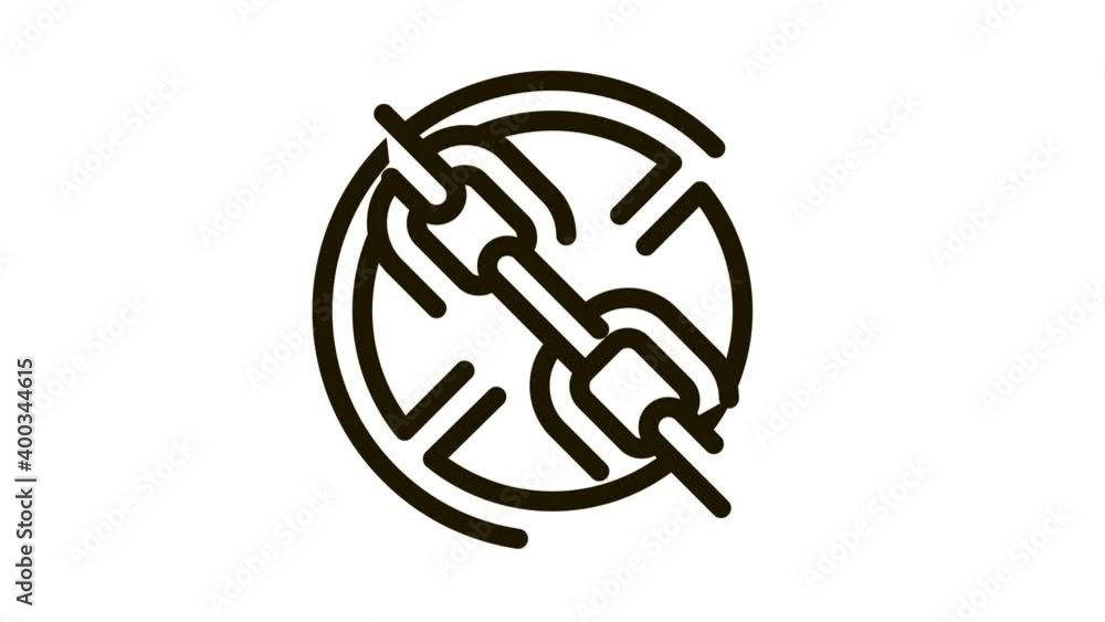 stop chain animated icon on white background stop chain animated icon on white background