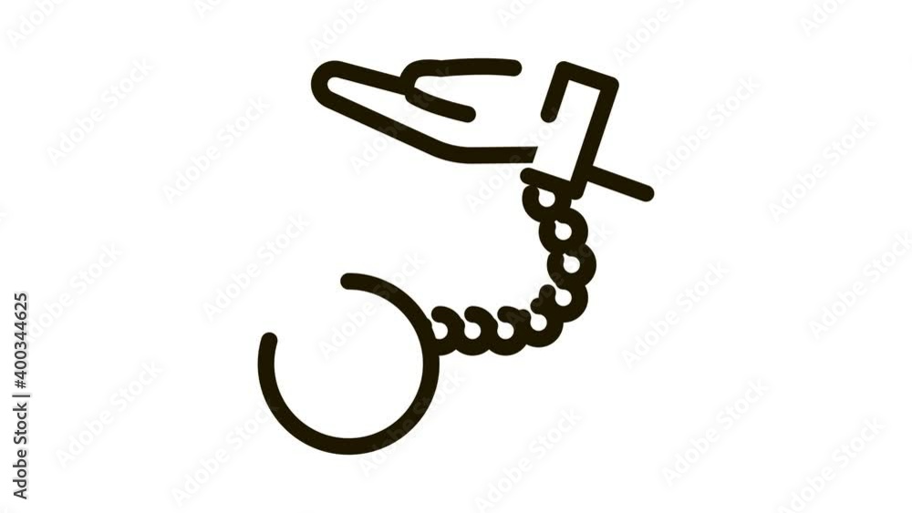 hand chained to load Icon Animation. black hand chained to load animated icon on white background hand chained to load Icon Animation. black hand chained to load animated icon on white background