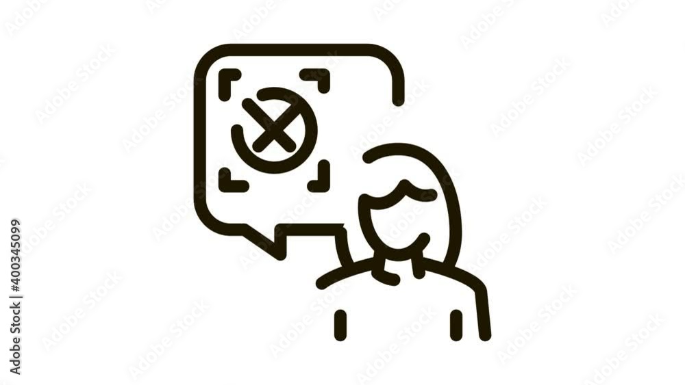 woman refusal mark Icon Animation. black woman refusal mark animated icon on white background woman refusal mark Icon Animation. black woman refusal mark animated icon on white background