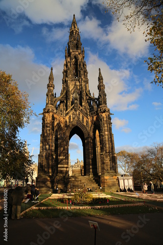 The Scott Monument on Princes Street in Edinburgh, Scotland